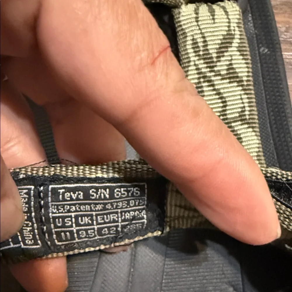 Teva Olive and Black Patterned Sandals